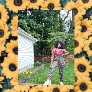 Bulls Jersey Crop Top AND Camo Pants